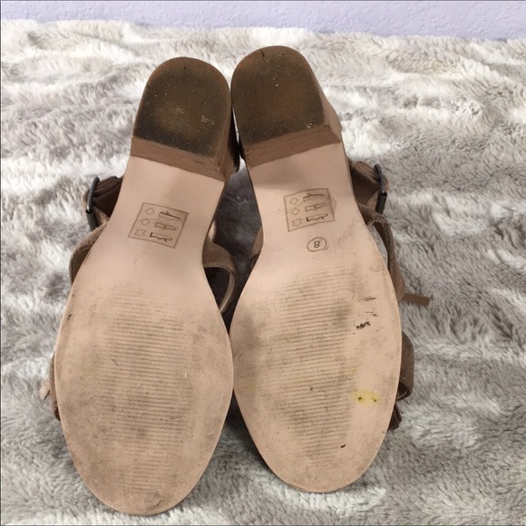 Sole society sandals taupe suede fringe heeled  8 - Picture 5 of 5